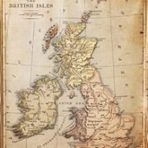 Vintage Landkaart Groot Brittannië 150 H X111 B Cm