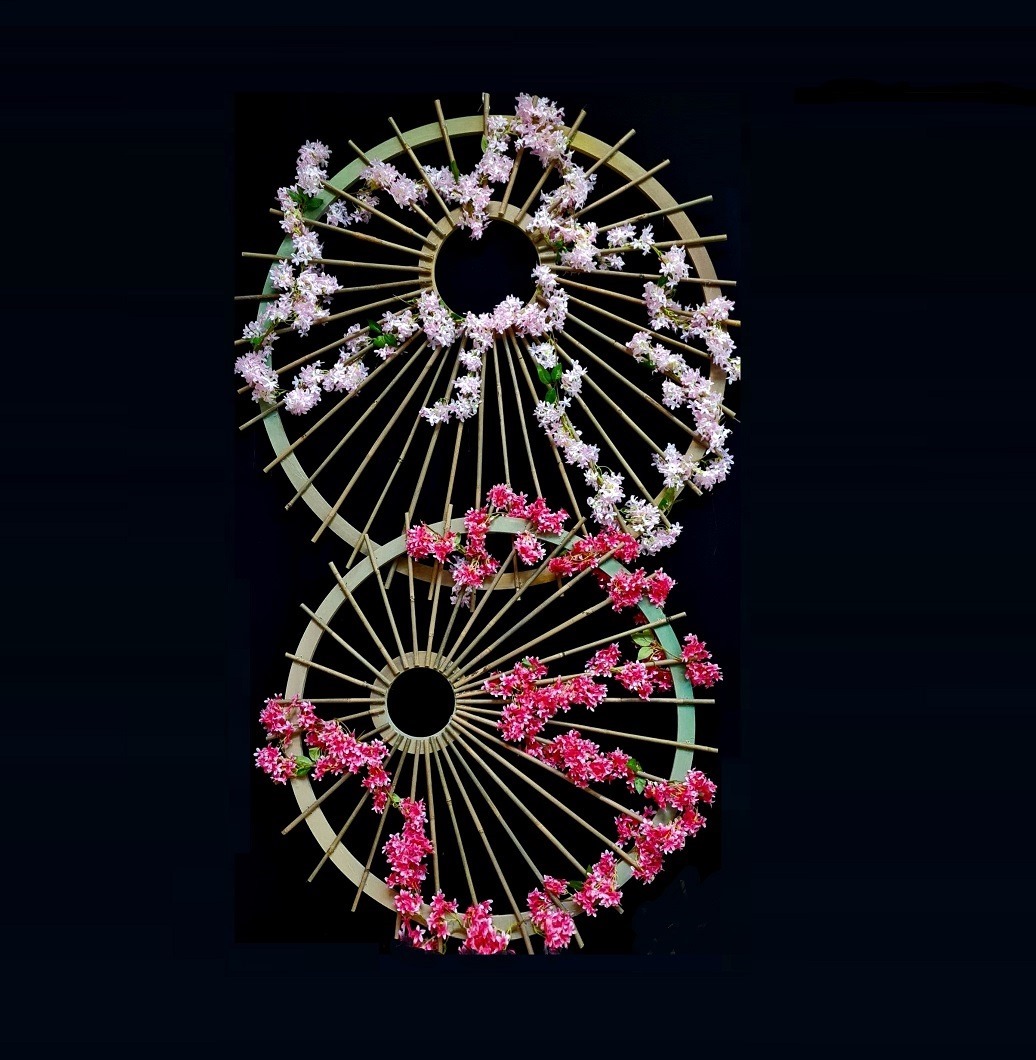 Cirkels met kersen bloesem, Japanse decoratie, huren, te huur