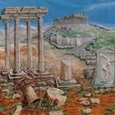 Achterdoek Grieks Decor Doek 600 B X 400 H Cm