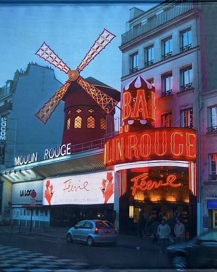 Banner Moulin Rouge Straatbeeld 100X80cm