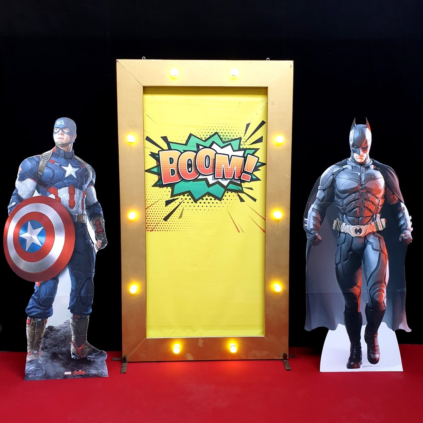 Combinatie Commic Banner Met Superhelden Displays
