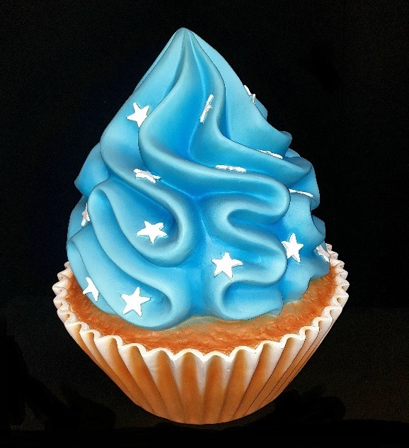 Cupcake Xl Kleur Blauw Wit 53 B X 66 H Cm