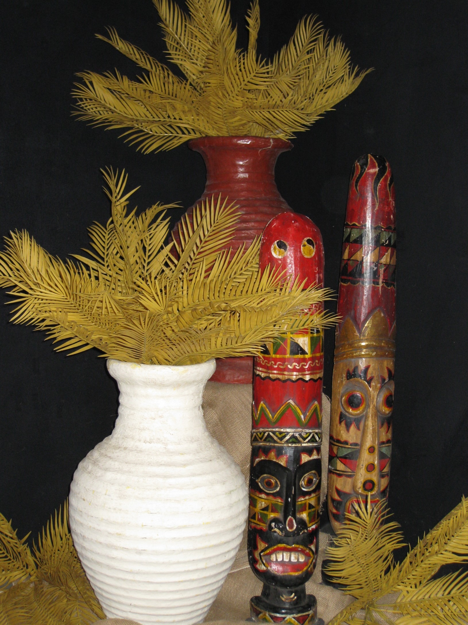 Afrikaanse totems, decor, decoratie Afrika huren