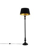 Staande Lamp Zwart Met Zwarte Kap 155X24cm
