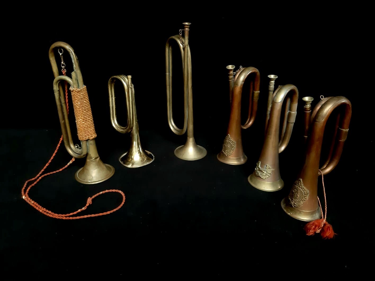 Muziek instrumenten, trompetten, trompet, decor, decoratie, te huur, huren
