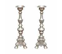 Kandelaar zilver 50(h)cm (wordt geleverd excl. Kaarsen)