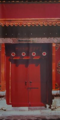 Banier / fotodoek (Chinese tempel deur) 200(h)x100(b) cm