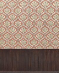 Cafe wanden, met oubollig behang en lambrisering 244(h)x100(b) cm