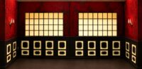 Decorwand interieur café/restaurant, met lambrisering 2x 285(h)x250(b) cm
