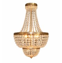 Kristal kroonluchter (messing) 65 (h) x 40 (diameter) cm