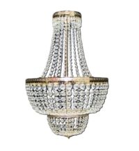 Kristal Kroonluchters, (dimbaar),kristal / messing 82(h)x50(Ø)cm. 200 Watt / 5 Kg