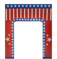 Circus/USA Entreepoort met 40 lampjes + glittergordijn | 300(h)x280(b)cm