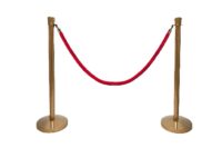 Luxe afzetkoord rood velours, 150(l)cm goud