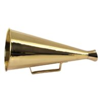 Megafoon / Roeptoeter, Messing / goud van kleur 35(l) x 16(Ø)cm