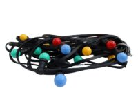 Prikkabel Nr 5. groene kabel 25 mtr met 50 gekleurde led lampjes, afstand tussen lampjes 50cm