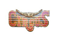 Tekstbord "Circus" 70(b) x 40(h) cm. Print op hardboard