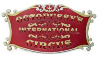 Tekstbord Octopussy's Circus 120(b) x 65(h) cm