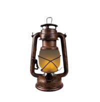 Led Storm lantaarn (bruin / zwart) met flakker stand, 25cm, werkt op 3 AA baterrijen