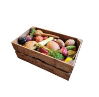 Krat met diverse groentes (kunststof) 60x35x24(h)cm
