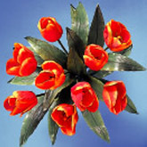 Tulpen bos, leverbaar in oranje/rood (kunststof) 50(h)cm