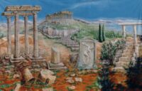 Achterdoek "Akropolis / Athene" 400(h)x600(b)cm