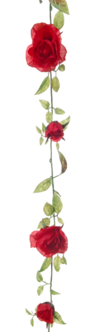 Rozenguirlandes met kleine rode rozen 200-225cm