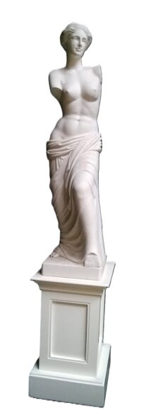 Standbeeld van een vrouw / "Venus" wit, 162(h) cm (inclusief sokkel 80cm hoog)