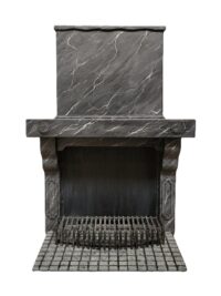 Schouw / openhaard, (antraciet /zwart met wit gemarmerd) 125(h)x150(b)cm