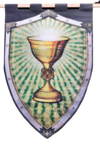 Vaandel / Ridderschild banier nr. 2 "Holy grail" 170(h)x122(b)cm