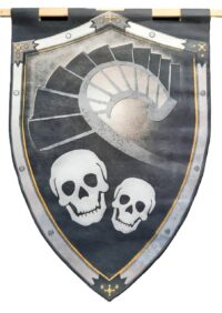 Vaandel / Ridderschild banier nr. 3 "Skulls" 170(h)x122(b)cm