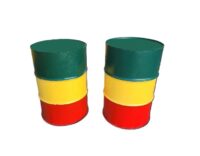 Reggae statafel / olievat tafel, (geel, groen, rood) 85 x 110 cm