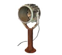 Vintage scheepslamp op voet, 120(h) x 75(d) cm
