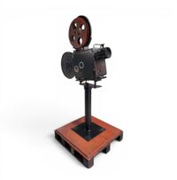 Filmprojector / Bioscoopprojector op stalen voet 100(l)x35(b)x180(h)cm