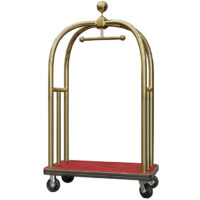 Hotel bagage trolley, messing staal, 110(l)x65(b)x193(h)cm