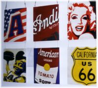 USA paneeltjes; o.a. Marilyn Monroe. Road 66 e.d 100(h)x80(b)cm