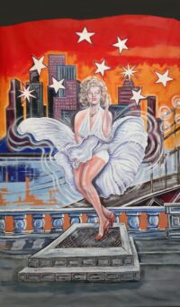 Decordoek Marilyn Monroe met 'opwaaiende jurk' 410(h)x250(b)cm