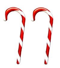 Candy cane XL zuurstok, rood / wit 120 x 7(Ø) cm (om op te hangen)