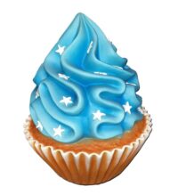 Cupcake XL, kleur blauw, wit, 53(b) x 66(h)cm