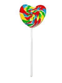 Regenboog lolly XL, hart vormig 100(h) x 40(Ø)cm