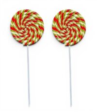 Ronde lolly XL, rood, groen, wit, geel, 182 x 60(Ø) cm