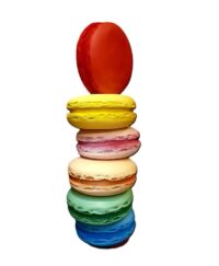 XL snoep decoratie, Macaron toren 160(h) x 48(b) cm