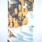 Banier / fotoprint besneeuwde houtstapel 200(h)x100(b) cm