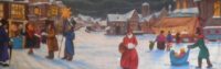 Decordoek Charles Dickens dorp 280(h)x950(b)cm