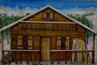 Decordoek Skihut in de sneeuw 215(h)x325(b)cm