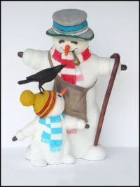Sneeuwpop 3D met baby sneeuwpopje (Disney stijl) 165(h)x150(Ø)cm