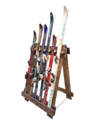 Vrijstaand houten ski-rek (in te klappen t.b.v. 6 paar ski's 100(b) x 85(d) x 140(h) cm