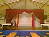 Pipe & drape doek, rood velours 300(b) x 300(h)cm