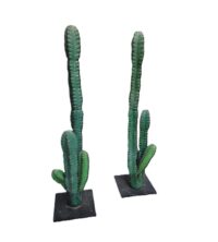 Cactus met zwarte voet, (groen kunststof) 125(h) cm