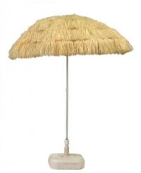 Raffia parasol (zand kleur), incl. voet 180(Ø)cm