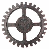 Industrieel roestig tandwiel, Ø 40cm. 13mm, hout
